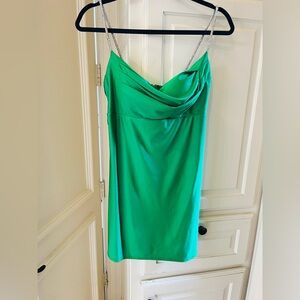 B Darlin Green Draped Women's Mini Dress. 7/8